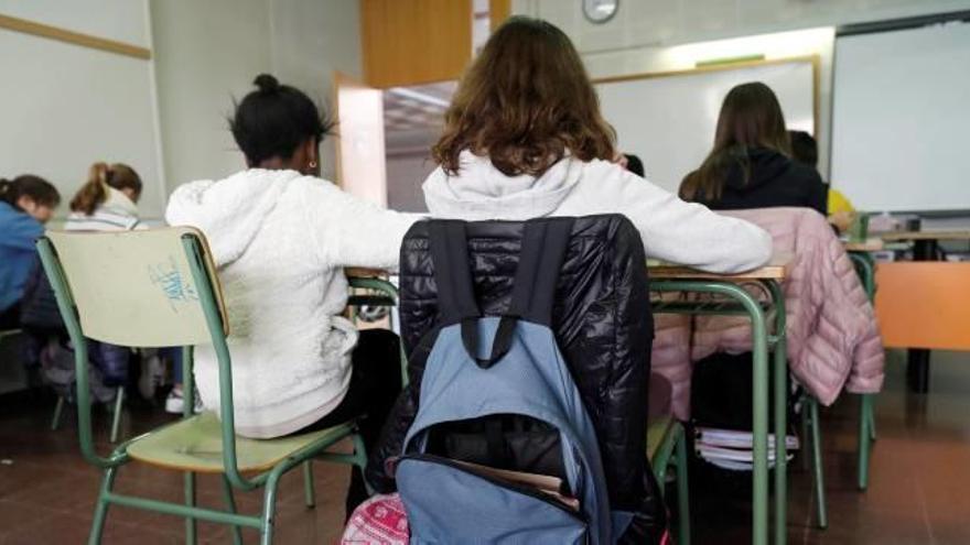 Una aula d&#039;un institut de les comarques gironines.