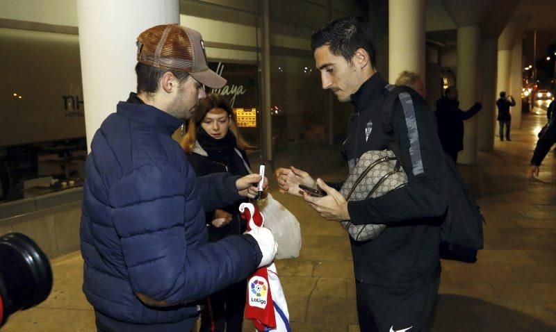 Llegada del Sporting a Zaragoza