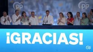 Gritos de Ayuso, Ayuso, Ayuso durante el discurso de Feijóo