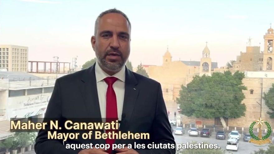 El alcalde de Belén, Maher N. Canawati, afirma que la "solidaridad de Barcelona" será siempre recordada