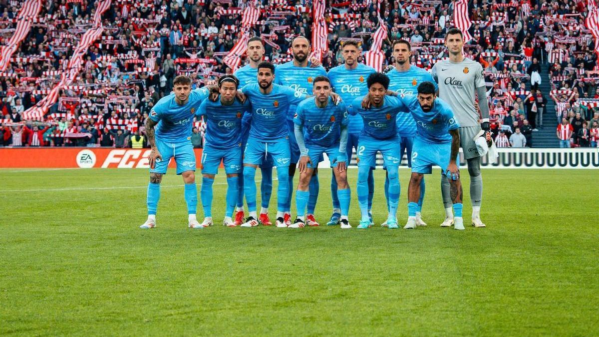 El once del Mallorca en San Mamés.