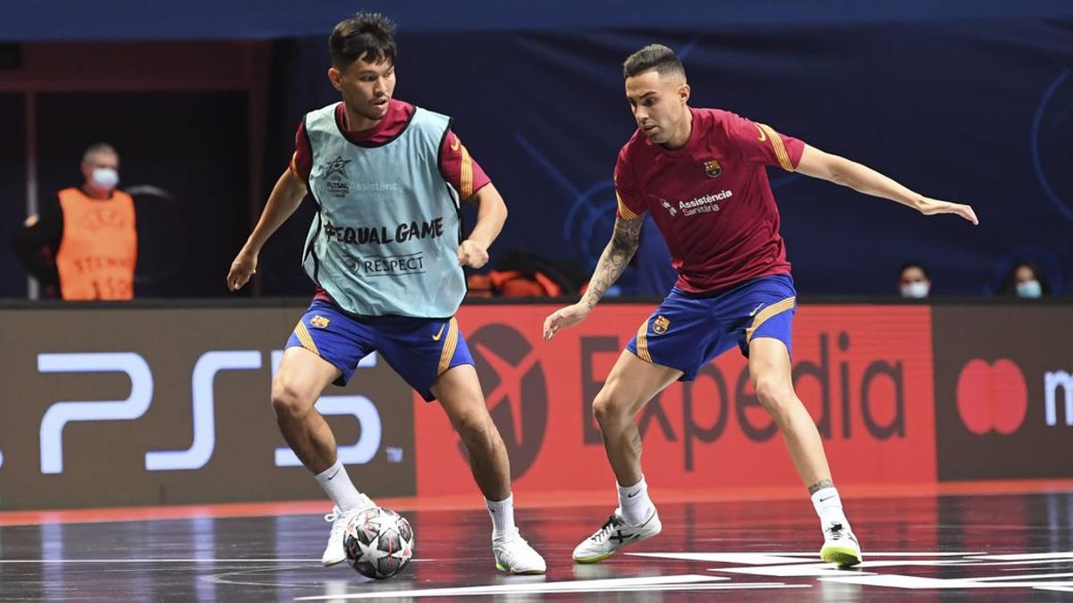 El entrenamiento del Barça de fútbol sala de cara a la Champions