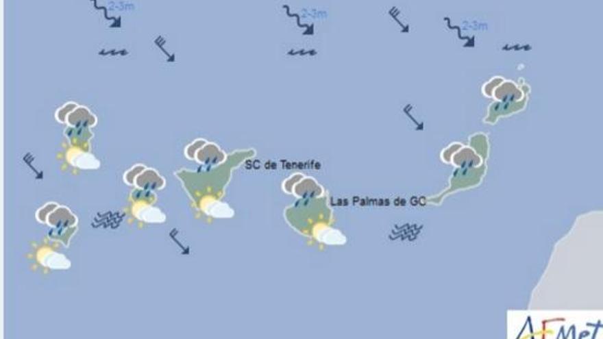 Canarias espera cielos nubosos y posibles lluvias este martes