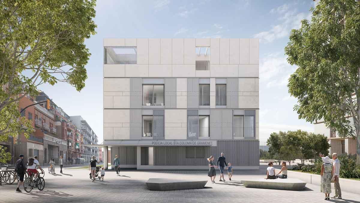 Imagen virtual de la futura comisaría de la Policía Local de Santa Coloma.