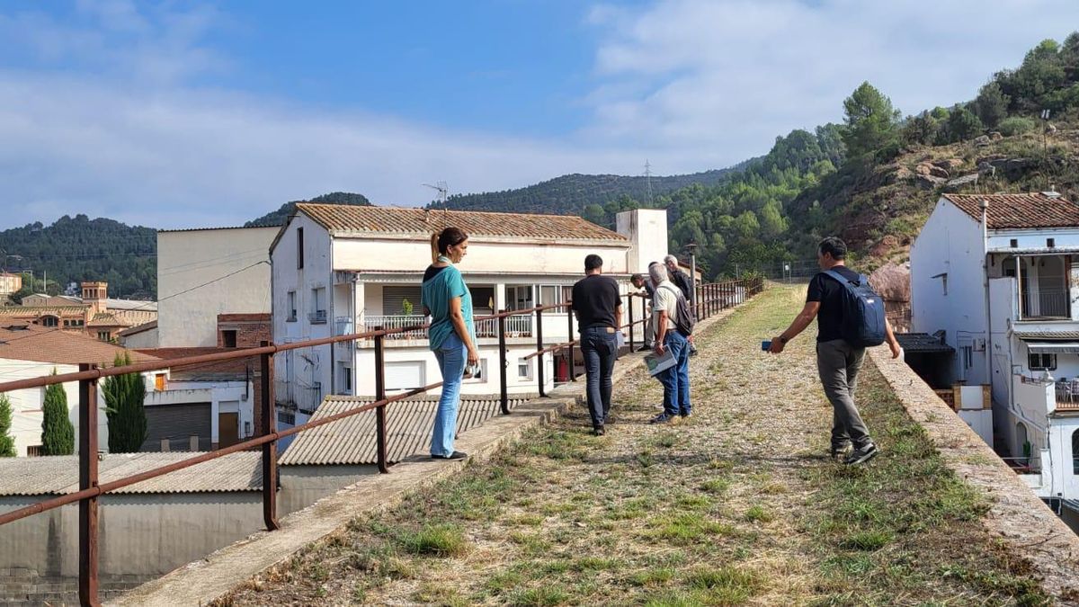 Un moment de la visita realitzada aquest dimarts al traçat