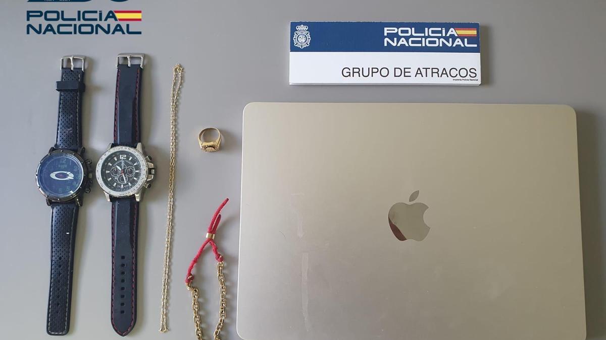 Efectos robados a la víctima por la muerte del perro al que cuidaba.