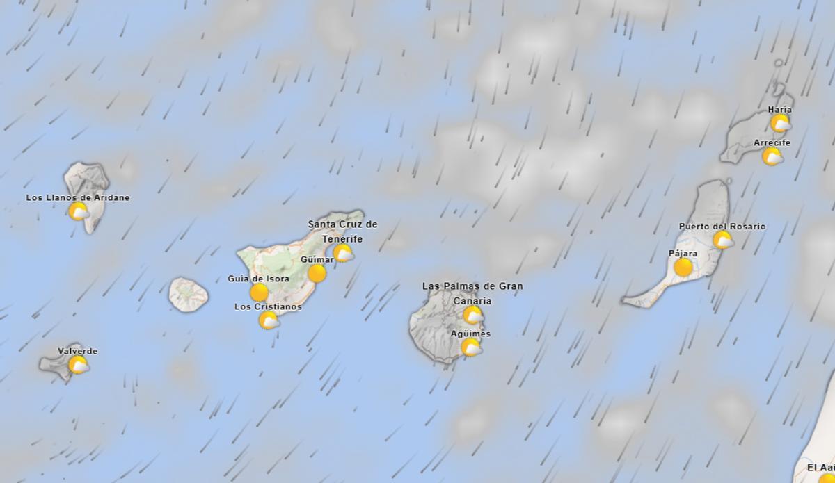 Previsión del tiempo en Canarias el martes a las 9.00.