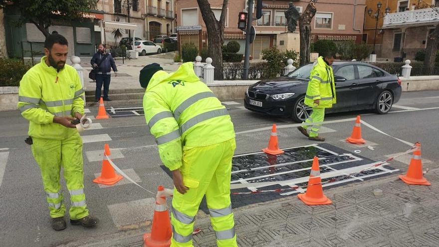 Concluyen los trabajos de señalización horizontal en Caravaca