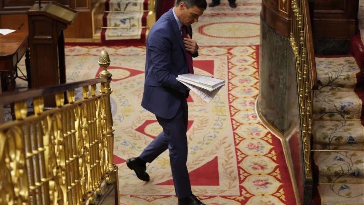 El presidente del Gobierno, Pedro Sánchez, en la segunda jornada del debate sobre el estado de la nación, el pasado 13 de julio de 2022 en el Congreso.