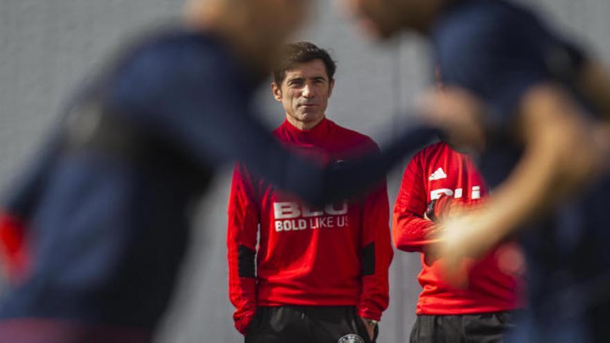 Marcelino, durante un entrenamiento.