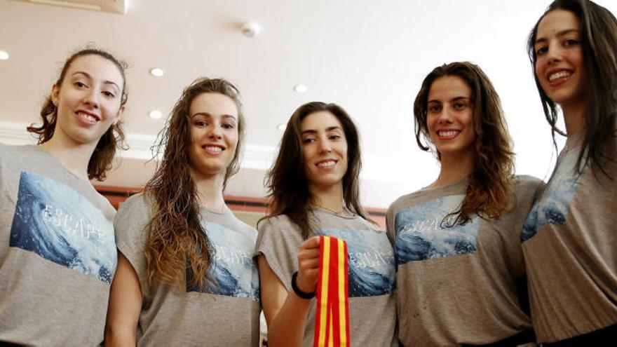 El conjunto español de gimnasia rítmica con las valencianas Alejandra Quereda y Elena López