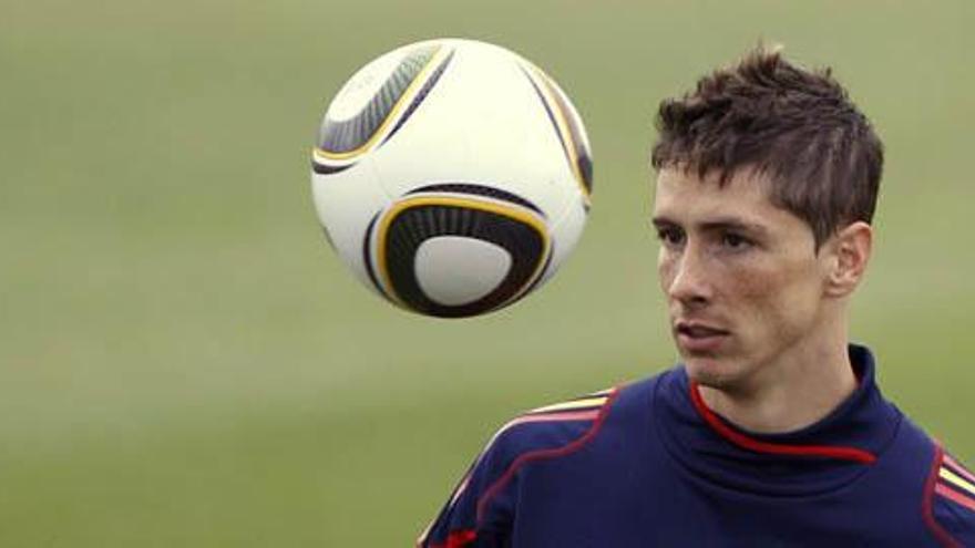 Fernando Torres durante el entrenamiento.