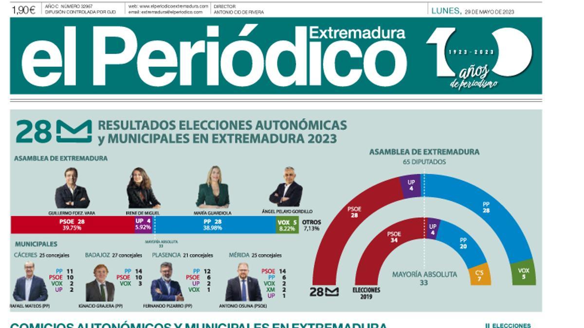 Consulta la portada correspondiente al día 29 de mayo de 2023