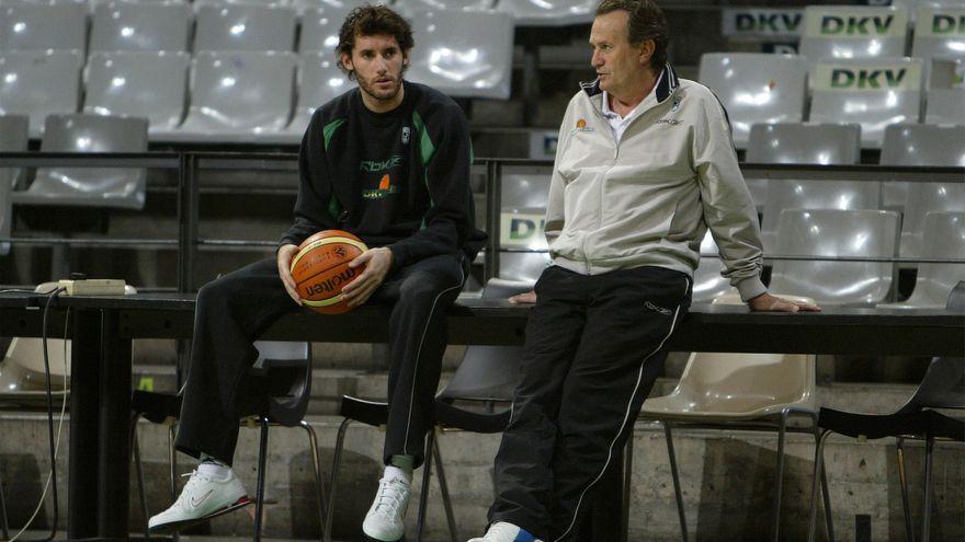 Aíto junto a Rudy Fernández, durante su etapa en el Joventut de Badalona, en 2006.