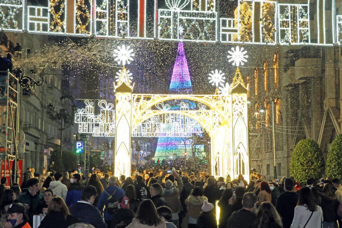 Un momento durante la Navidad en Vigo 2021.