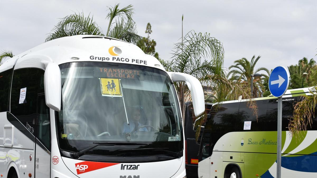 Autobuses de transporte escolar, en imagen de archivo.