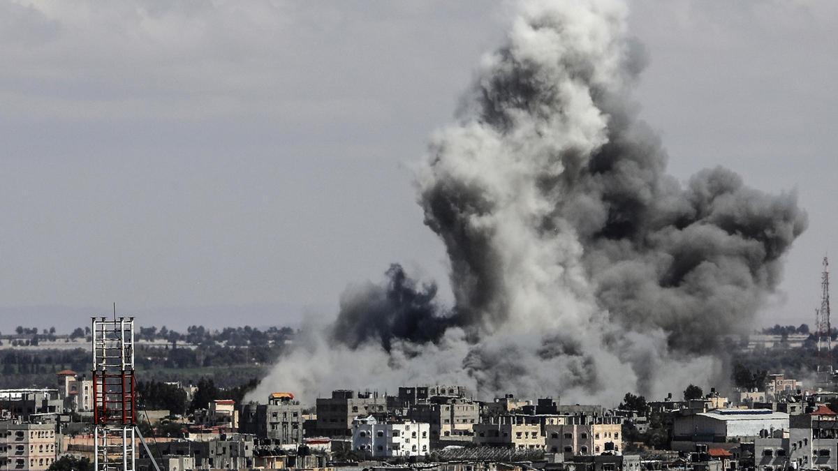 Bombardeo israelí en Rafá, en el extremo sur de la Franja de Gaza.