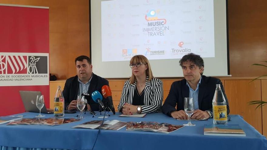 Caldevilla, González y Colomer, durante la presentación ayer de «Music Immersion Travel».