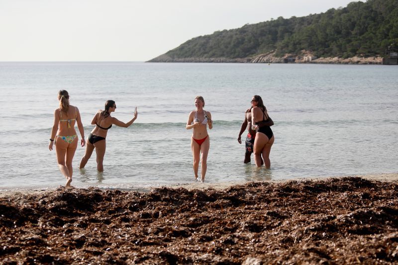 Primer baño del año. Ses Salines.