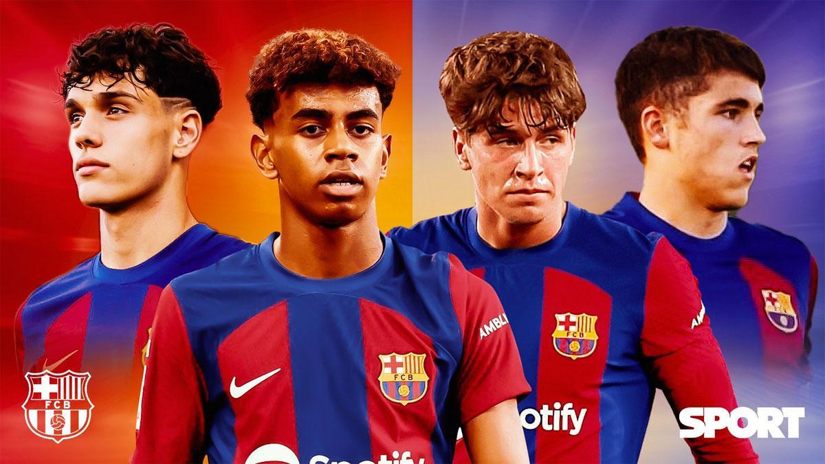 Héctor Fort, Lamine Yamal, Marc Guiu y Pau Cubarsí, el futuro del Barça