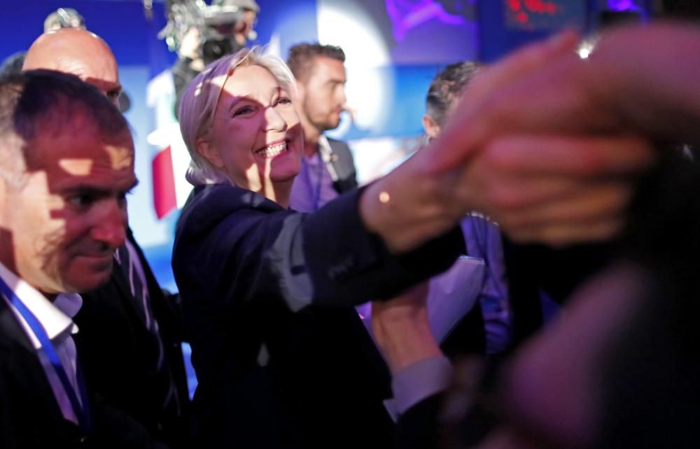 Marine Le Pen celebra el resultado electoral