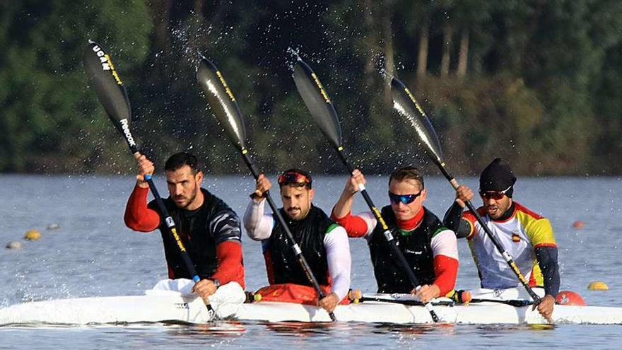 El K4 español de la pasada temporada con Craviotto como marca y Garrote en la segunda plaza.