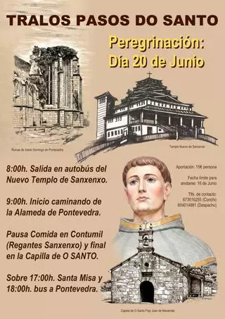 Una peregrinación recupera en Pontevedra las huellas de fray Juan de Navarrete camino de Sanxenxo