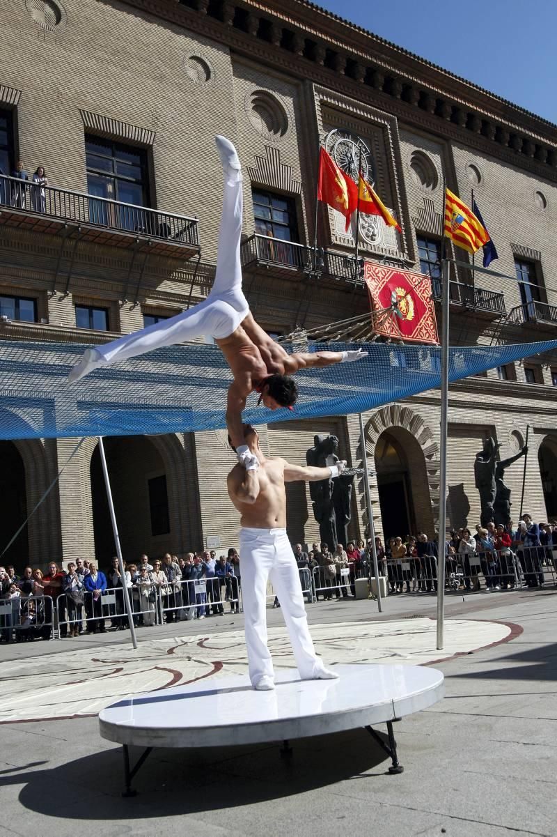 Presentación del Circo Italiano en la Plaza del PIlar