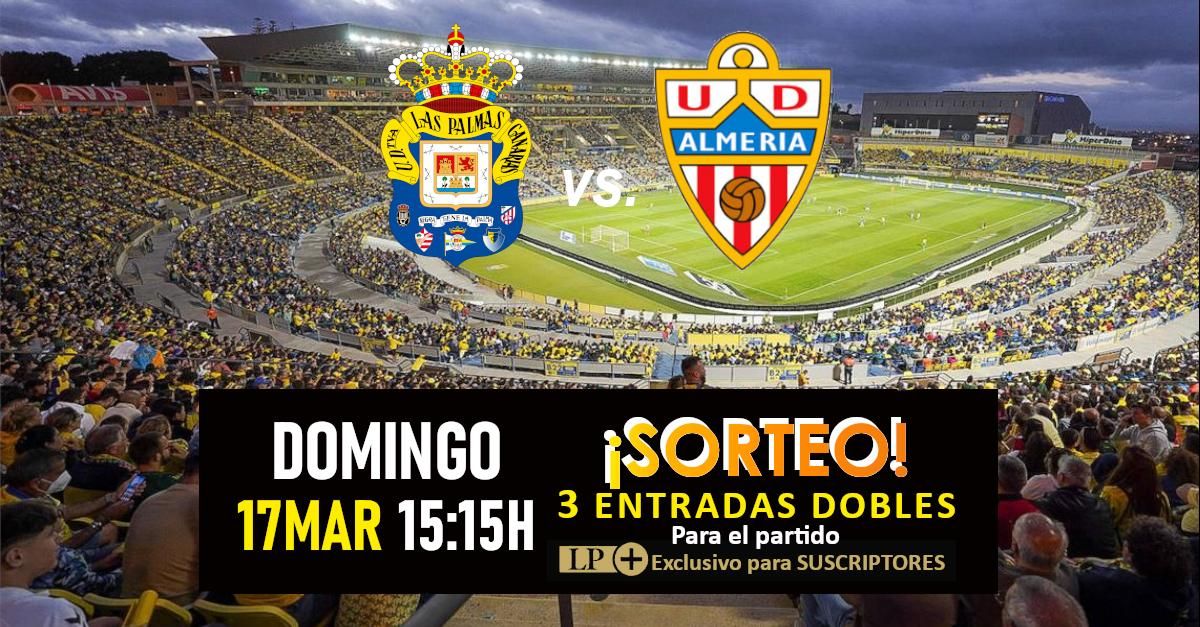 Sorteo de entradas dobles para el partido UD Las Palmas vs. Almería