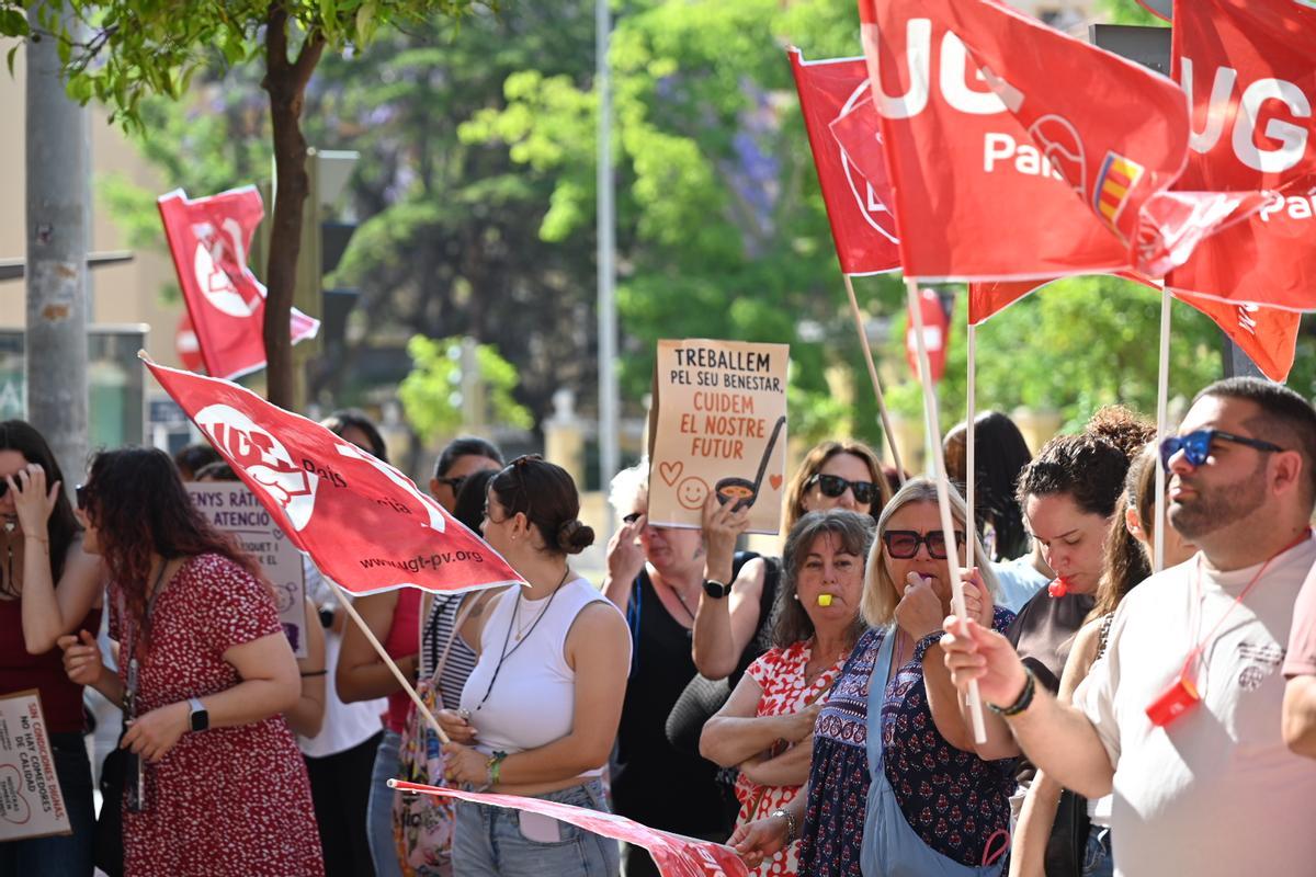 Manifestación comedores escolares en Castellón
