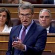 Alberto Nuñez Feijóo durante la sesión de control al Gobierno celebrada en el Congreso.