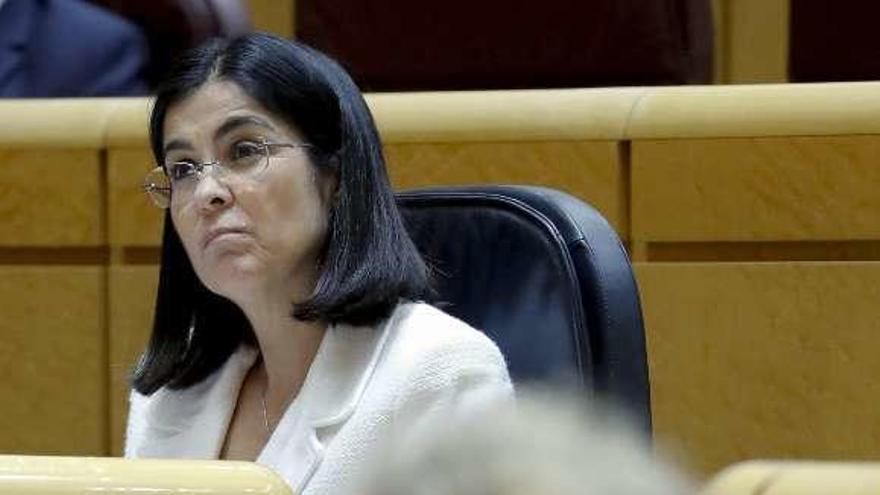 La ministra Carolina Darias, ayer, en el Senado. // Efe