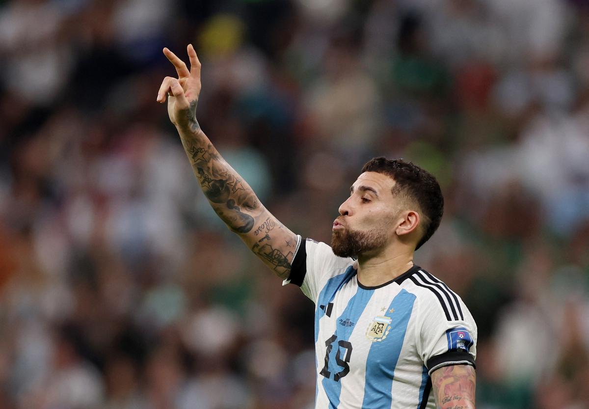 Nicolás Otamendi durante el Mundial de Catar.