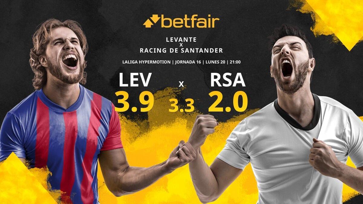 Levante UD vs. Real Racing Club de Santander: horario, TV, estadísticas, clasificación y pronósticos