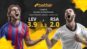 Levante UD vs. Real Racing Club de Santander: horario, TV, estadísticas, clasificación y pronósticos