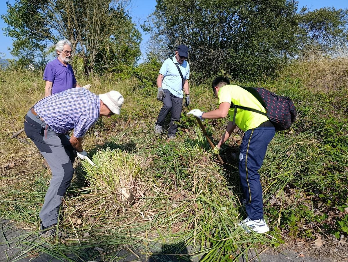 Por la izquierda, Jaime García, José María Rozada, José Luis García e Illán López, en un momento de los trabajos.