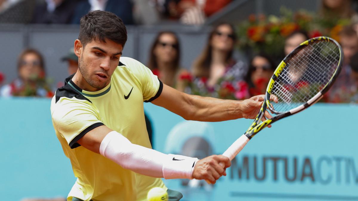 Carlos Alcaraz, en su duelo contra Jan-Lennard Struff