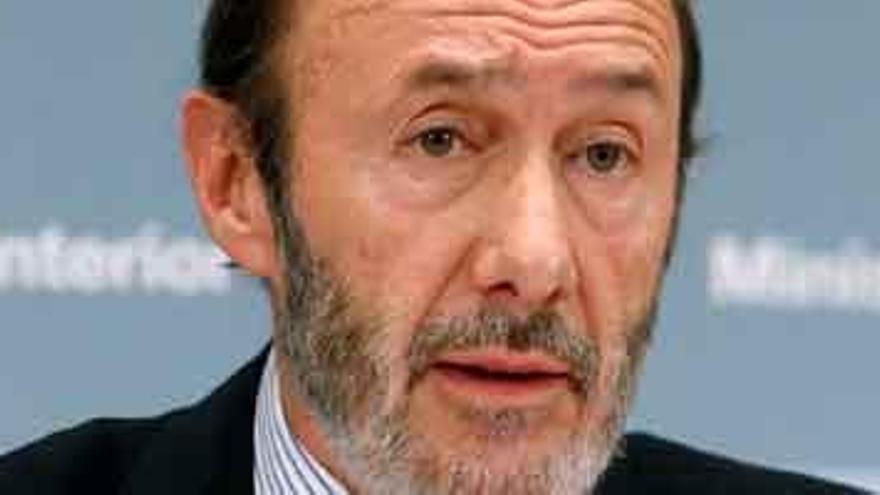 El Ministro del Interior, Alfredo Pérez Rubalcaba.