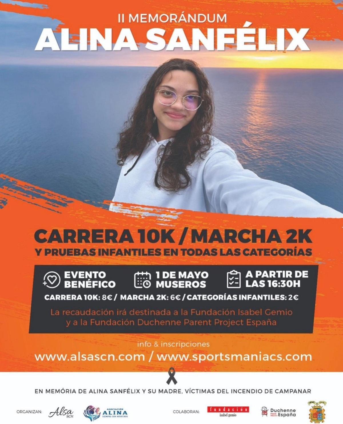 Carrera en recuerdo de Alina Sanfélix, fallecida en el incendio de Campanar de València.