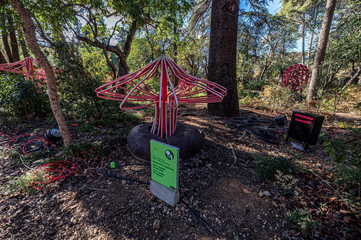 Una figura del espectáculo de Natura Encesa plantada en los jardines de Torre Girona, en 2023. Una figura del espectáculo de Natura Encesa plantada en los jardines de Torre Girona, en 2023.