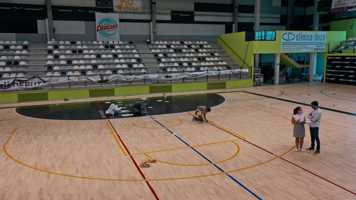 Souto, en una visita a las obras en la pista del Arena.