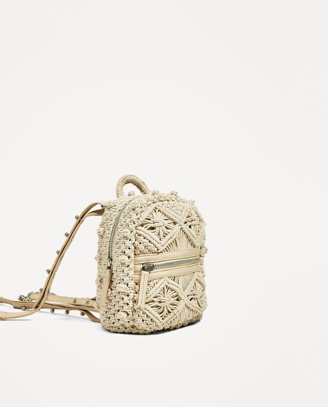 Mini mochila tejido, Zara
