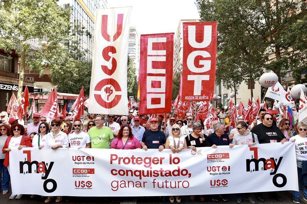 Todas las imágenes de la manifestación del 1 de Mayo en Murcia