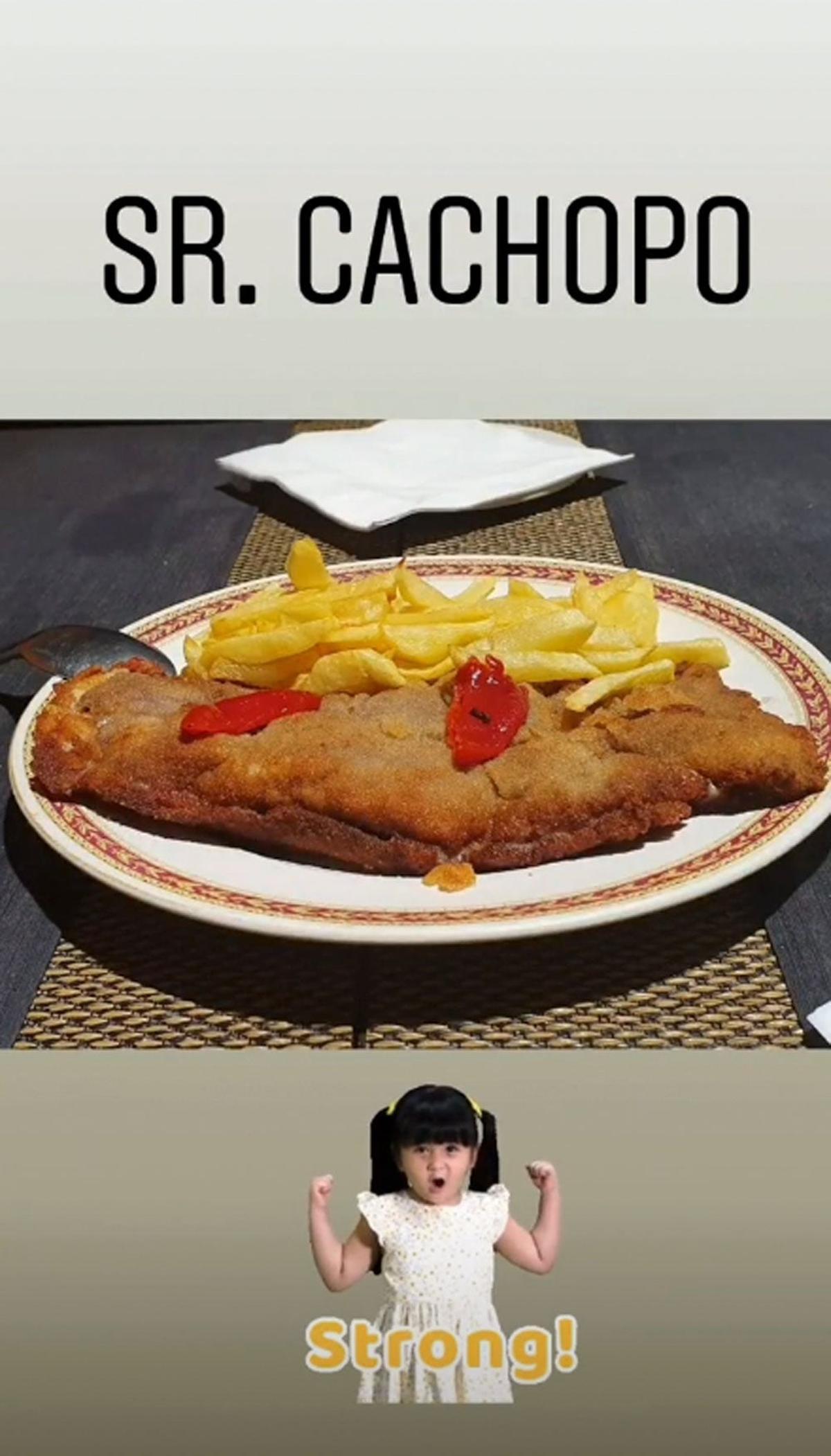 Paula Echevarría y el cachopo que se comió.
