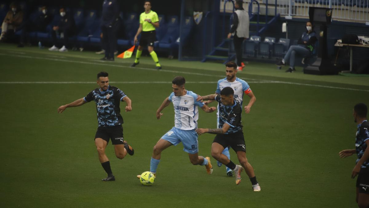 Partido de la Liga Smartbank entre el Málaga CF y el Almería