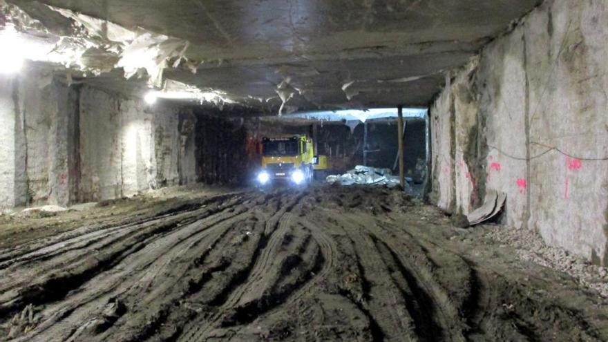Vista del túnel superior que se ha terminado de excavar.