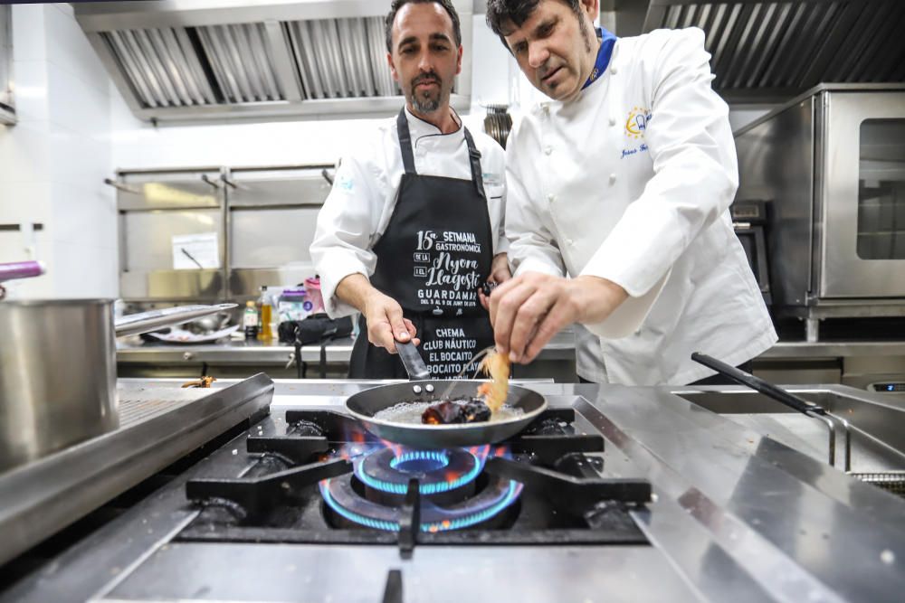 Niki Pavanelli, cocinero del restaurante tinerfeño Il Bocconcino, gana con su «Tierra y mar» el primer premio de la V edición del certamen guardamarenco