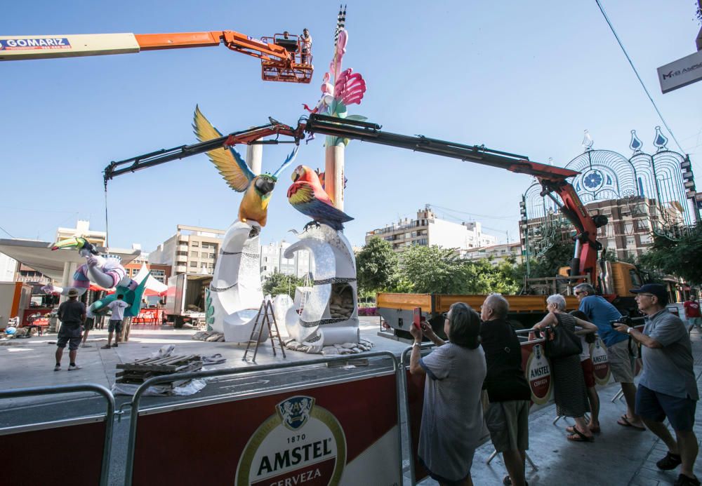 Alicante rezuma fiesta con el inicio de la plantà de las Hogueras