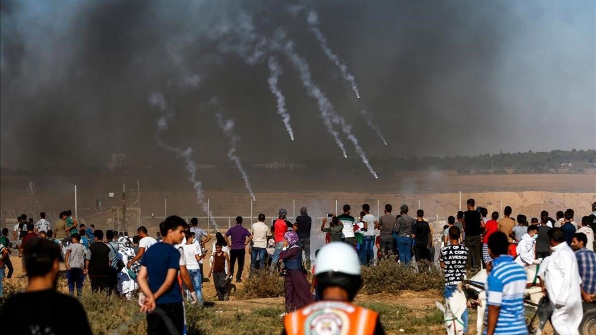 Las protestas en la Franja de Gaza.