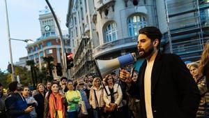 Ruben Gisbert, en las protestas contra la ley de Amnistía.